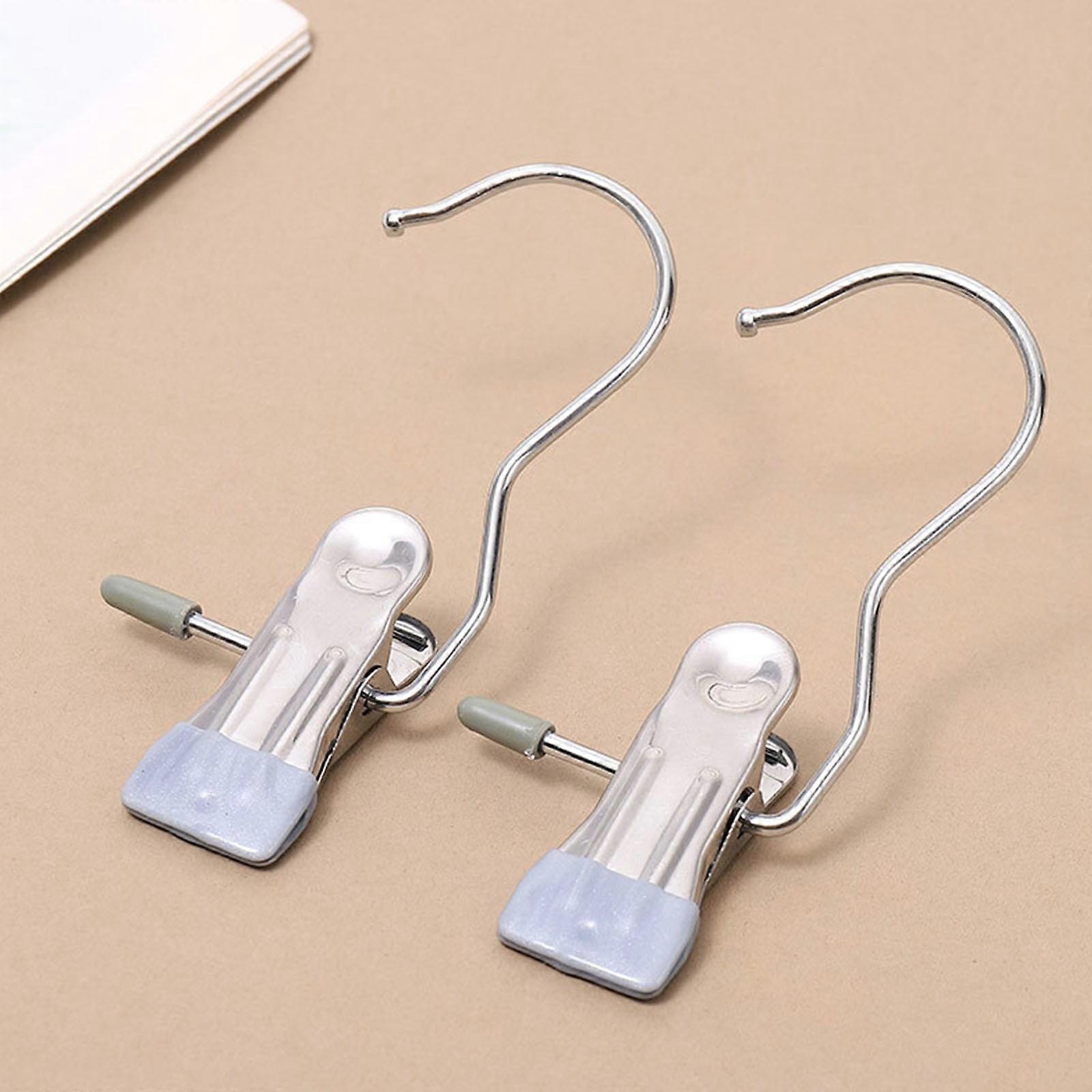 Snmubt 2Pcs For Home Life 6 Color Optional Stainless Steel Clothes Hanger Hook Design Traceless Storage Easy To Dry Shorts Socks Fabrics (Gray)