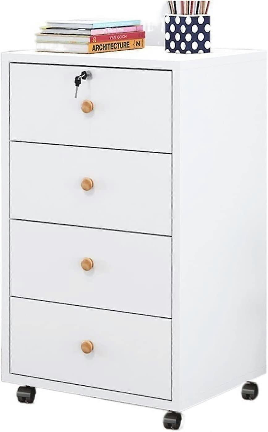 Wooden Office File Cabinet With Lock Drawer Mobile Storage Data Cabinet For Office Organization