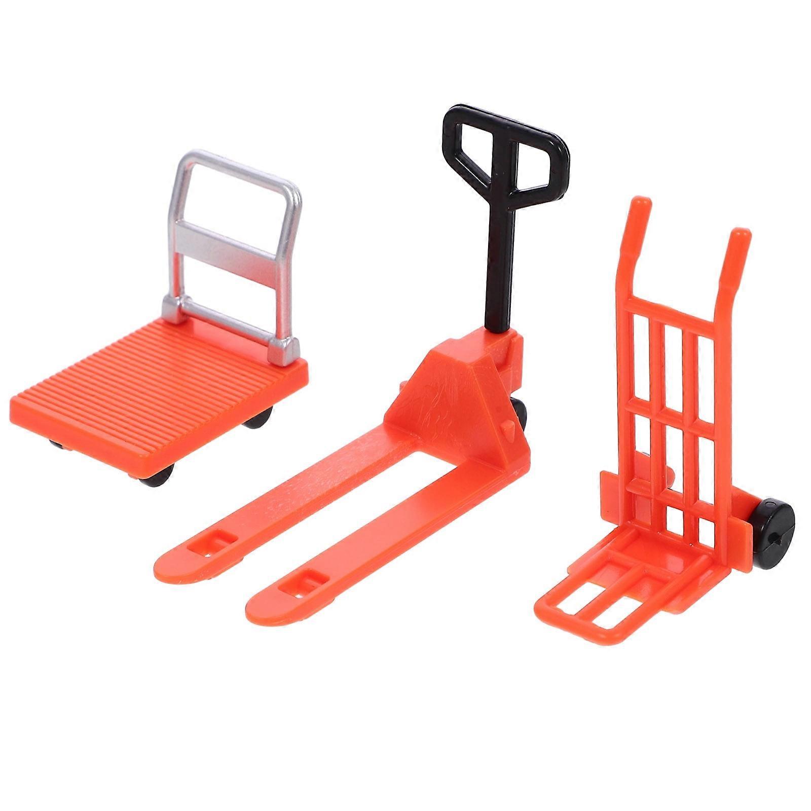 Shengjike 1 Set of Miniature Hand Trolley Miniature Forklift Miniature Platform Cart Toy Miniature Construction Tools