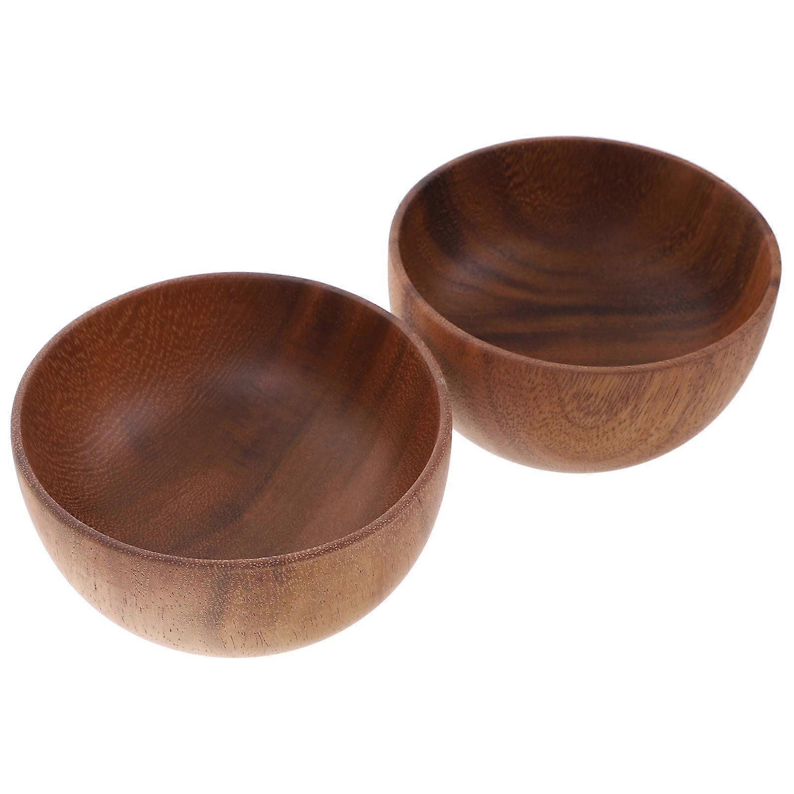 Retro Style 6 Pcs Natural Wood Bowl Set For Tableware Fruit Storage And Dessert Serving Perfect For Gift Giving
