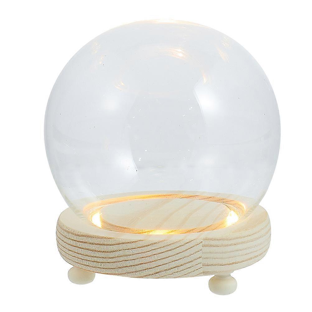 Luminous Base Glass Dome Cover For Displaying Flowers And Artificial Plants In Transparent Design Ideal For Coffee Shop Decoration 2 Sets