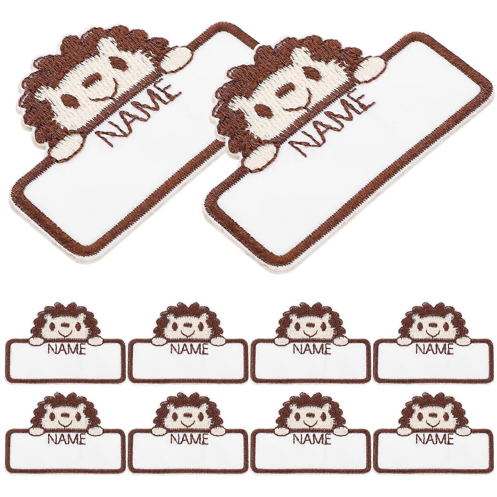 Iron on Name Labels for Clothing Brown DIY Sewing 20Pcs Polyester Tags