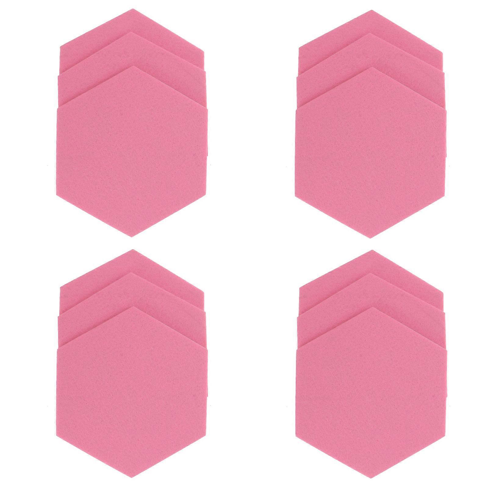 Felt Hexagon Tile Board for Decoration 36Pcs Pink Wall Memo