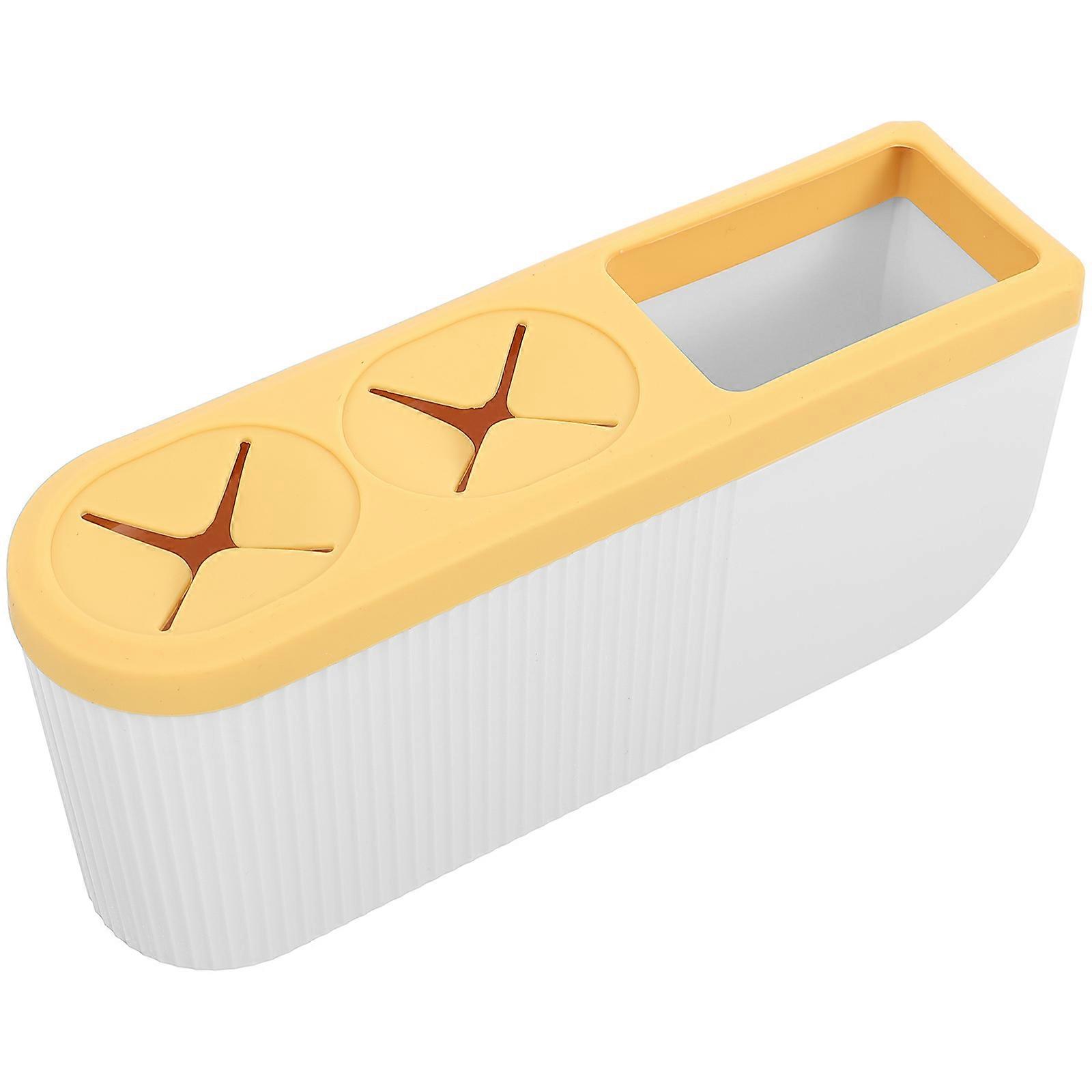 Bathroom Electric Toothbrush Holders With Toothpaste Stand Wall-Mounted Design 5Pcs Yellow Drainage Function