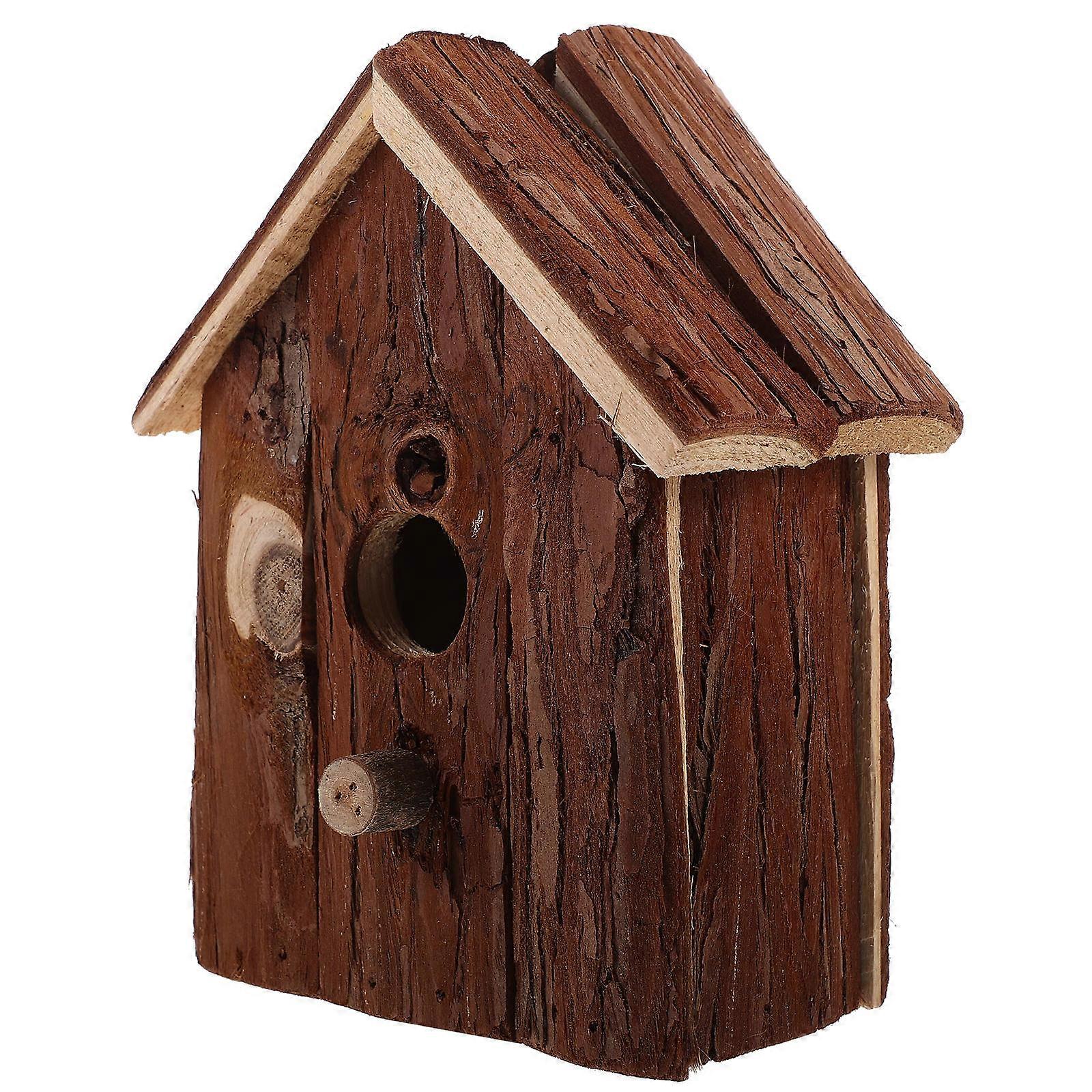 3Pcs Rectangular Wood Bird House For Bird Lovers Garden Decorate 19.5x15cm
