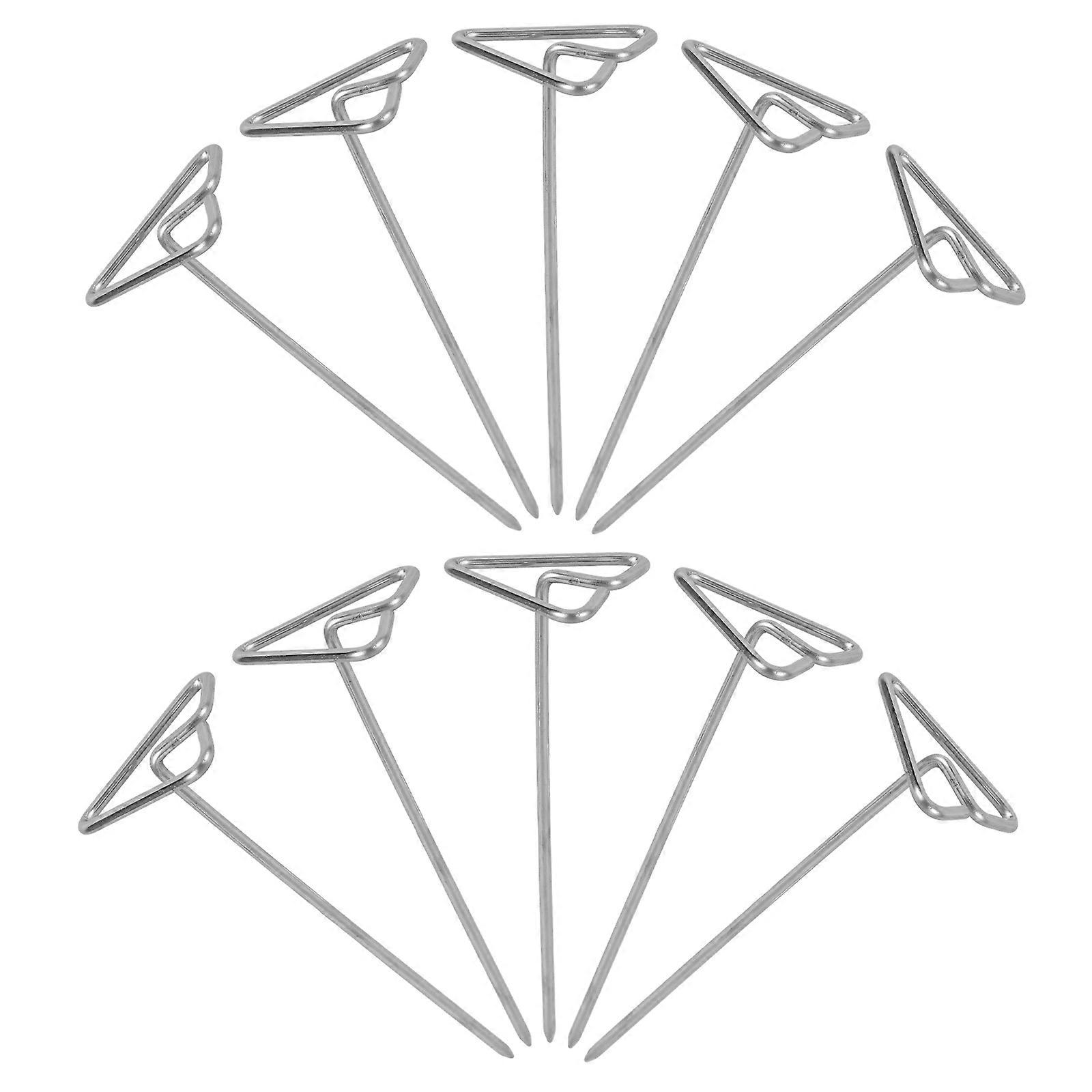 Stainless Steel Skewers for Grilling Metal Triangle Kebab Skewers 10Pcs