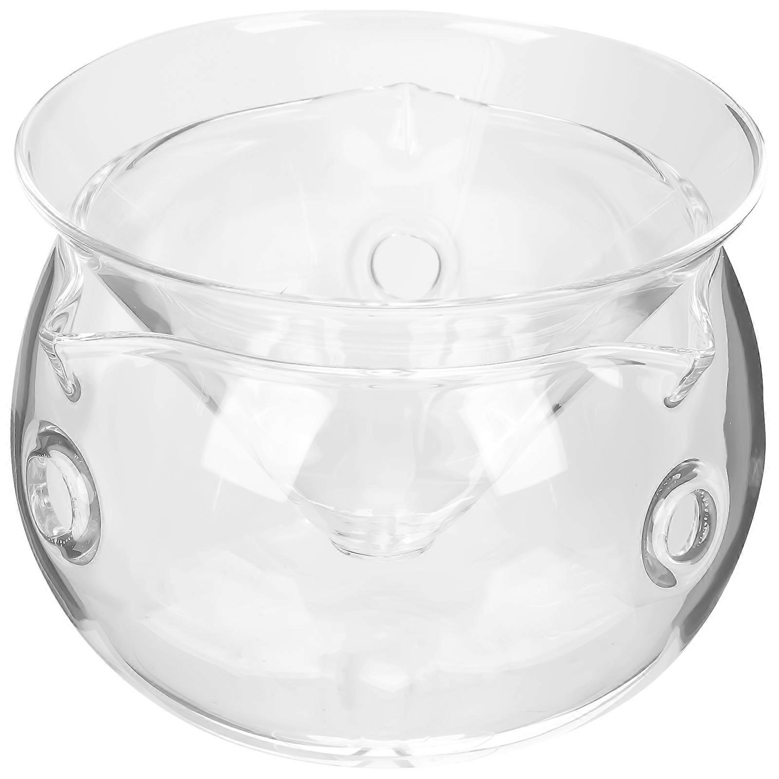Glass Salad Bowl Set for Food Serving with Dry Ice Container 4Sets Transparent