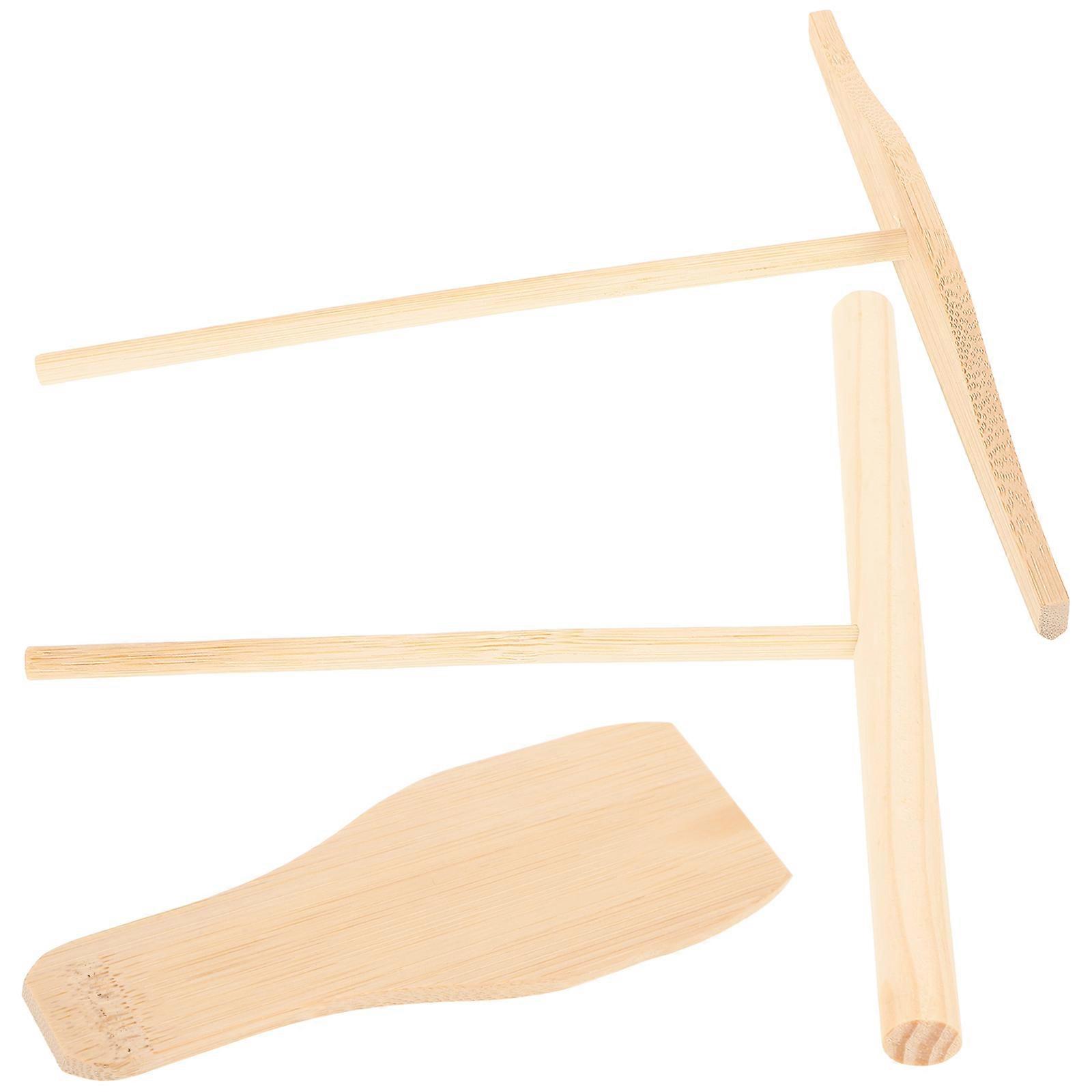 Pancake Spreader and Spatula Wooden Crepe Spreader for 4Sets Baking