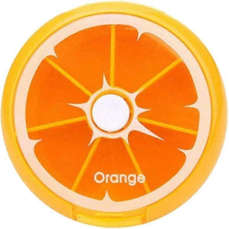 Pill Box 3 Times A Week 7 Compartments Large Pill Organizer (1 Orange)