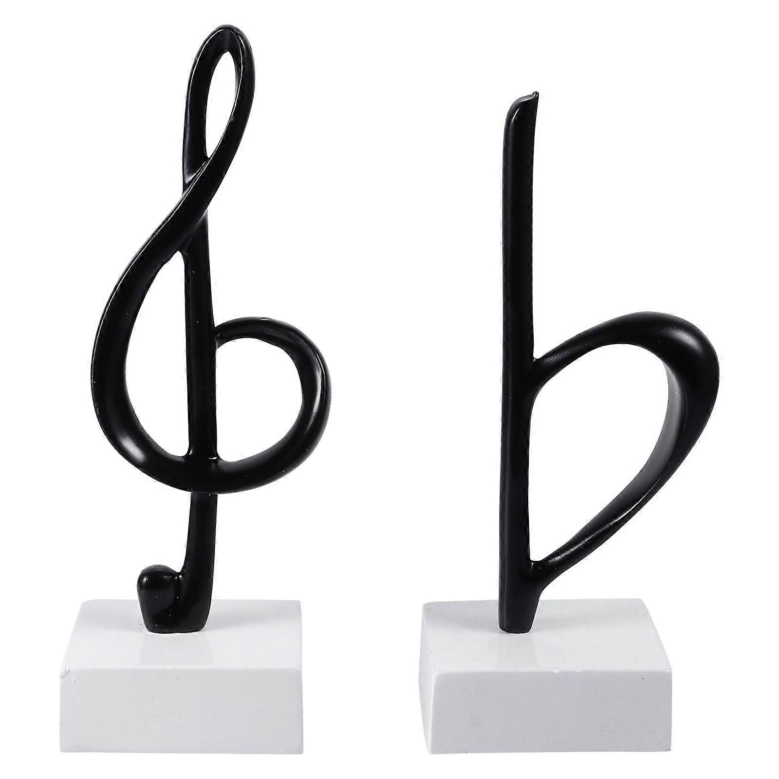 Musical Note Model Sculpture for Home Decor 4Pcs Black Creative