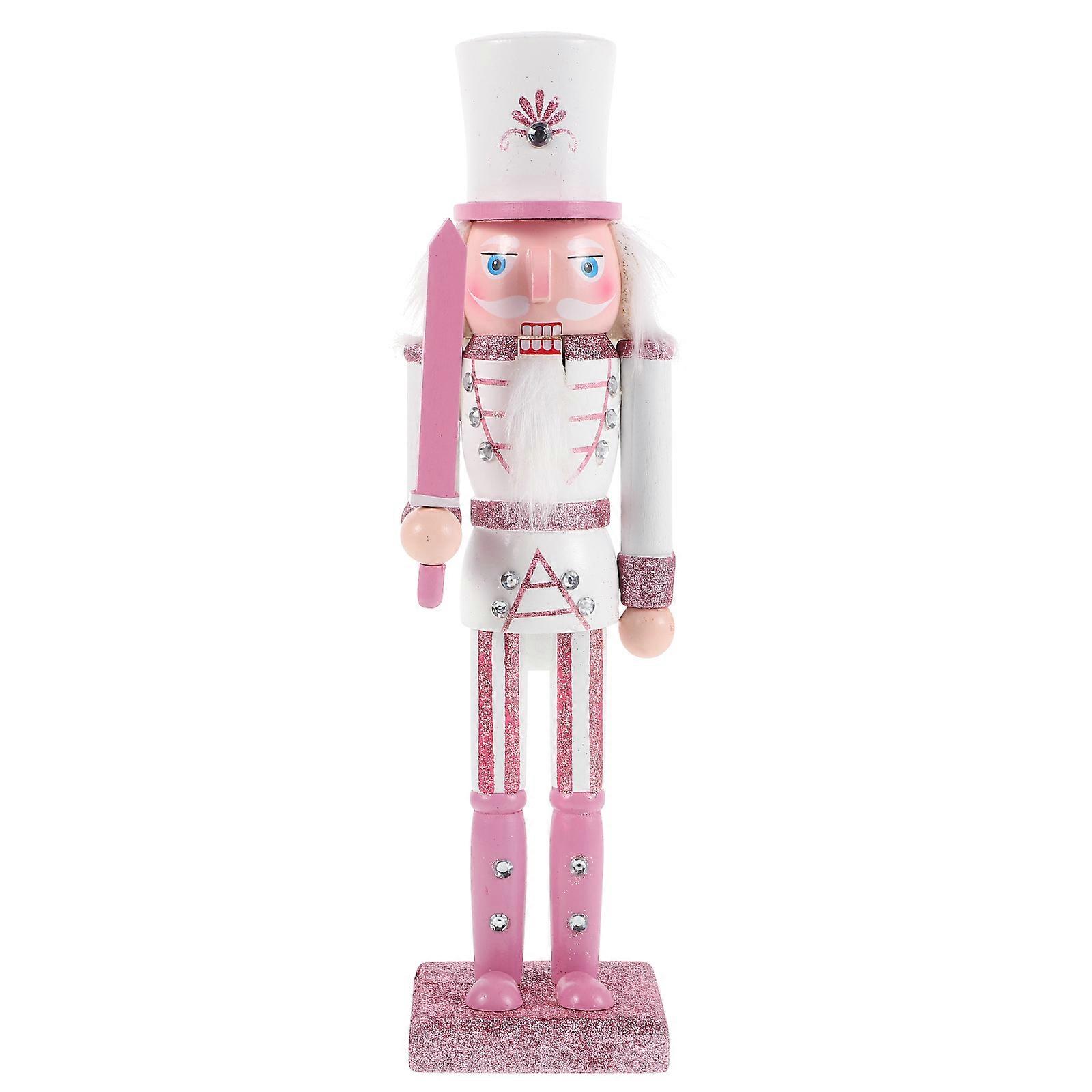 Wood Nutcracker Craft Wooden Nutcracker Ornament for Decoration 4Pcs