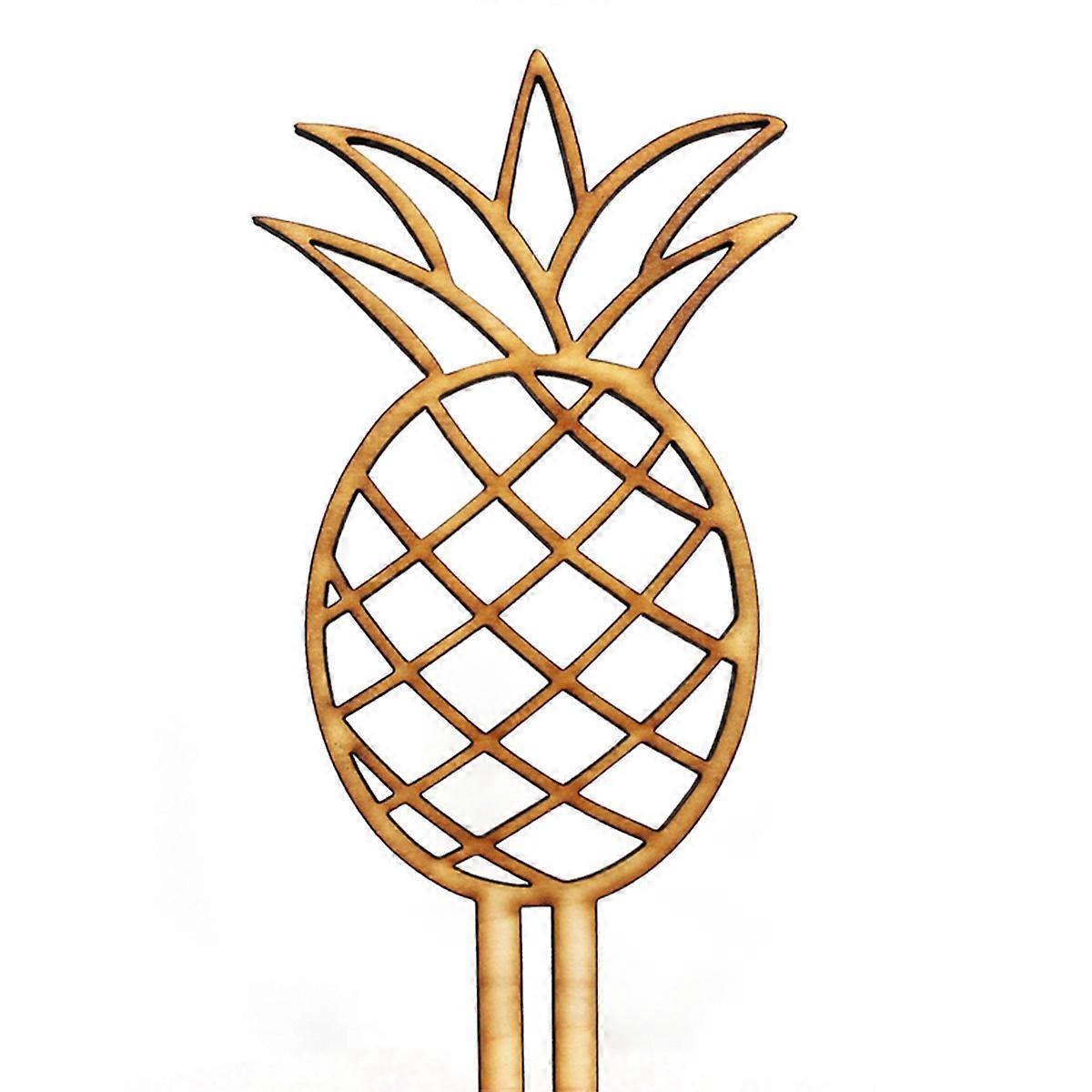 Wooden Pineapple Cake Topper for Cupcake Toppers