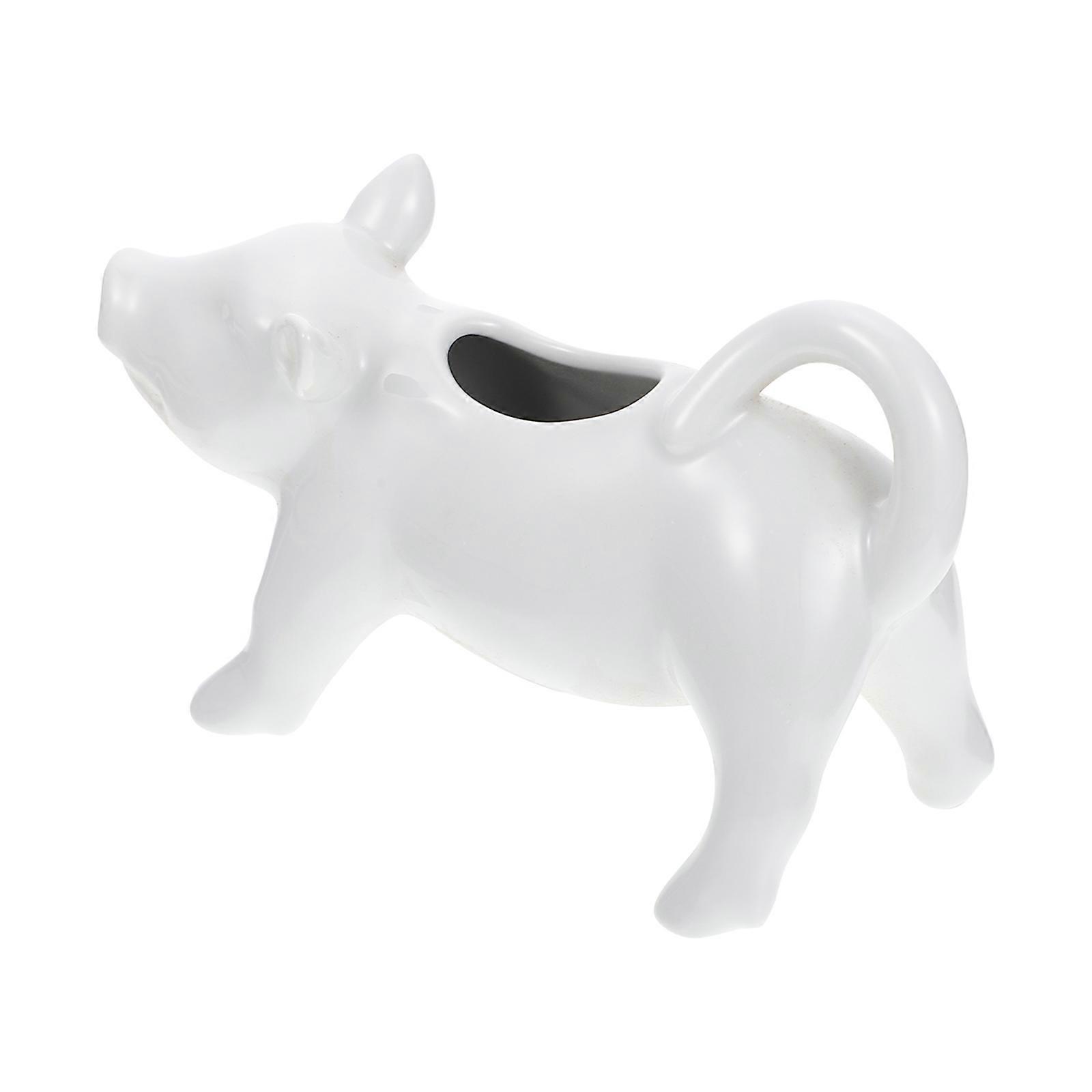 Creative Pig Shaped Milk Jug Ceramic Coffee Cup for Home Use 2Pcs