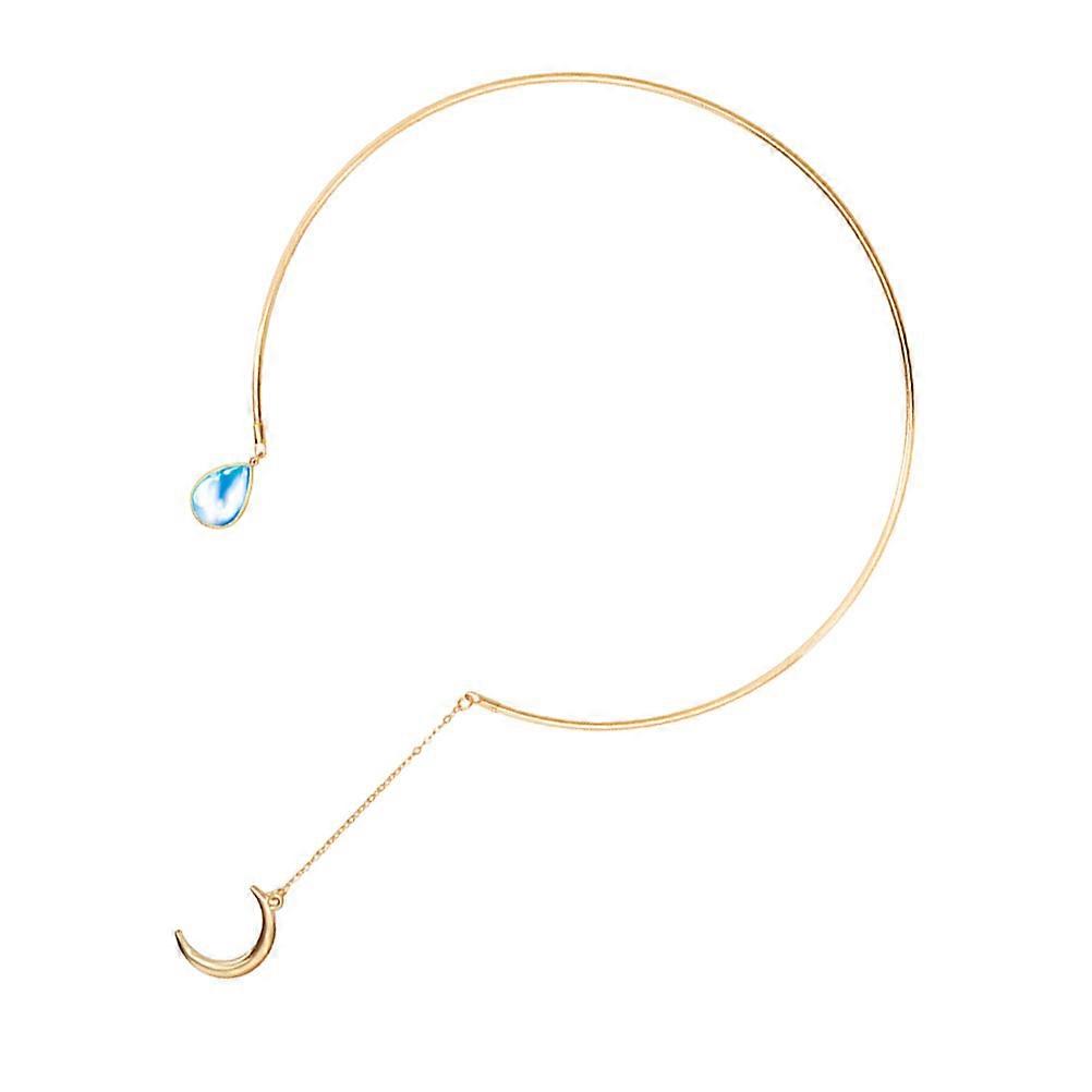 Simple Necklace Moon Pendant Decorative Neck Chain Accessory 2Pcs