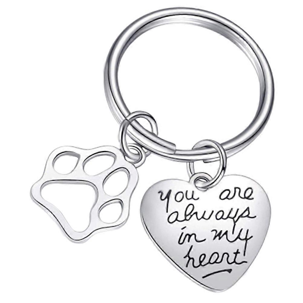 Memorial Pet Keychains Unique Key Ring for Decoration Use 3Pcs Silver