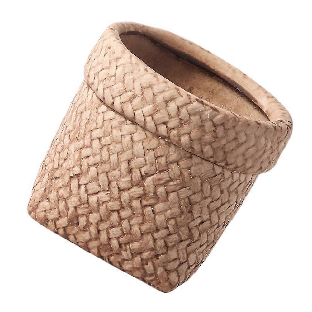 Cement Planter for Storage Use 2Pcs Khaki Indoor Flower Containers