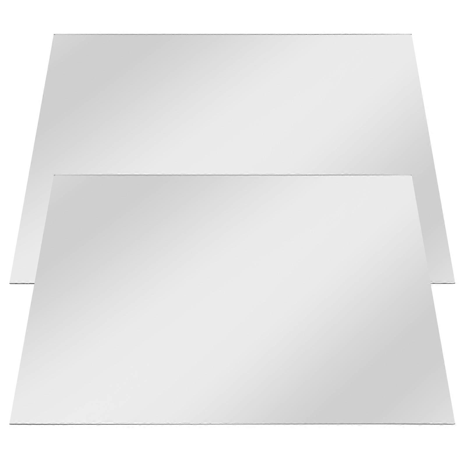 Wall Mirror Tiles Silver Acrylic Sheets 8Pcs Self Adhesive Decor