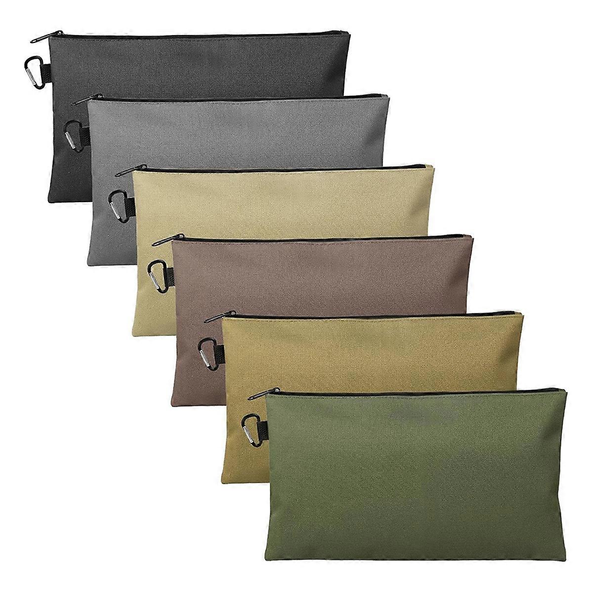 6 Pack Tool Bag, 12 inch , Multipurpose Storage, Carabiner