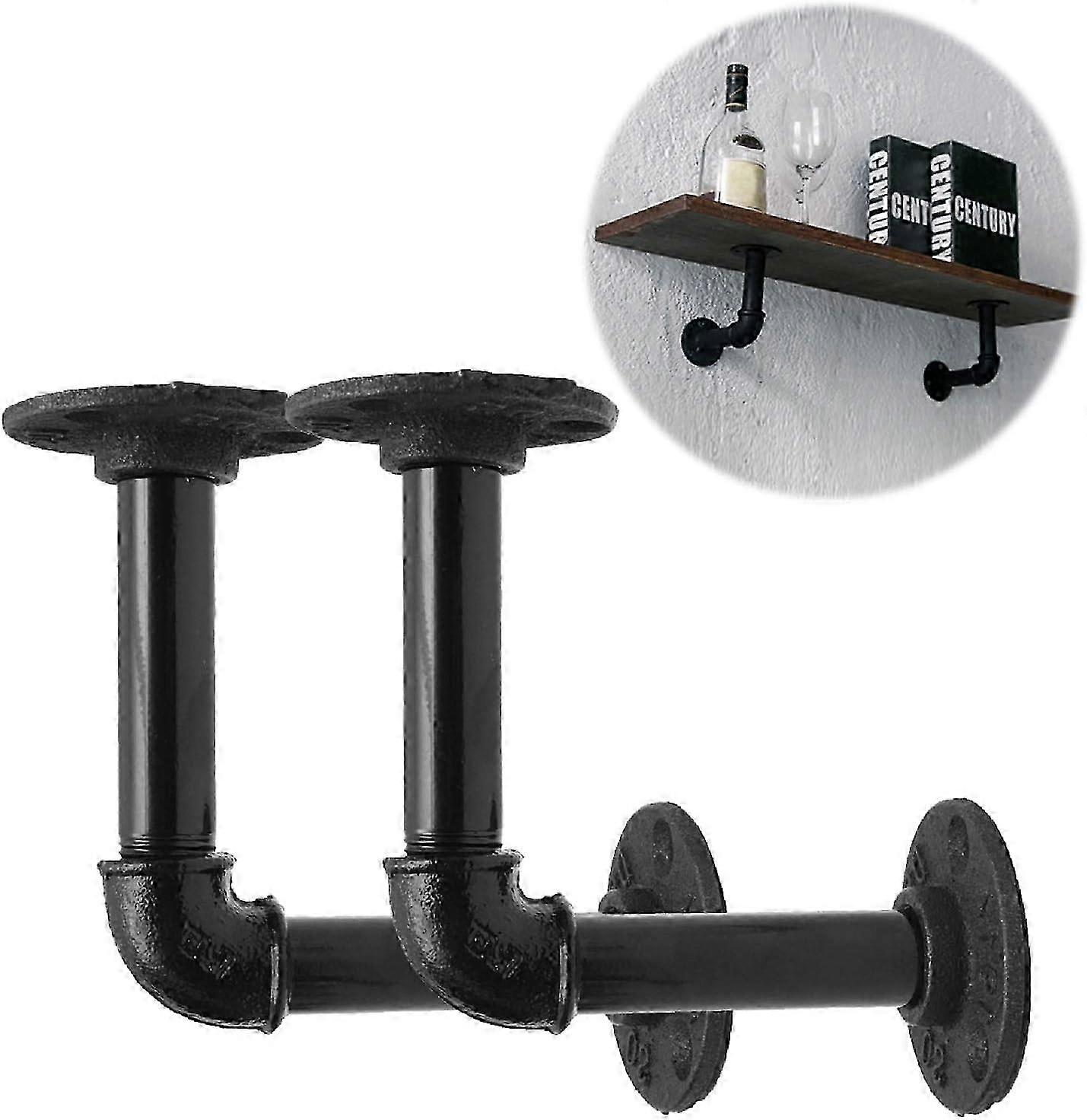 25-26 Stable Mounting Pipe Shelf Brackets, Decorative Pipe Shelf Brackets For Shelves, Multi-functional Supports Photos, Souvenirs, Succulents,