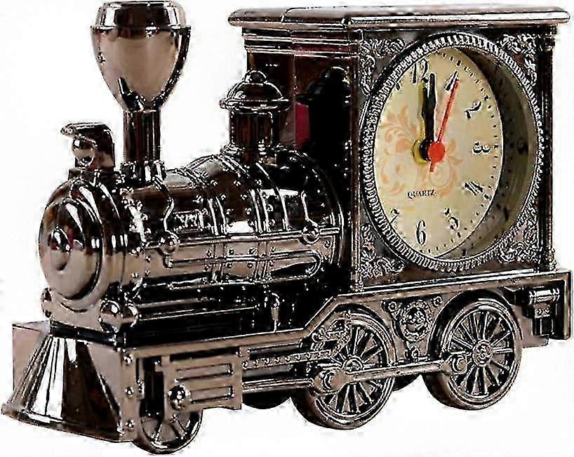 Vintage Train-Themed Table Clock with Alarm Function - Unique Desktop Decoration for Home or Office 26s