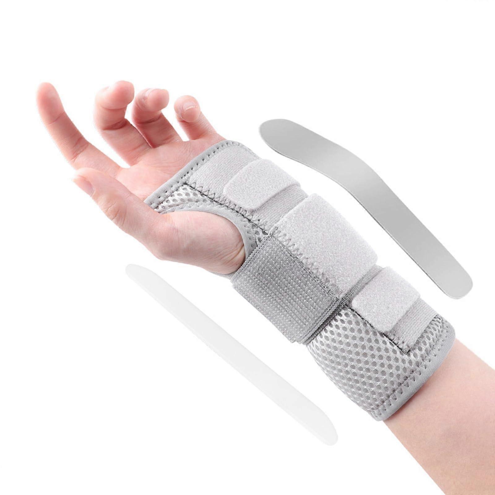 Wrist Supports with Metal Splint for Carpal Tunnel - Left Hand Brace Support for Thumb - Size M (15-19cm)