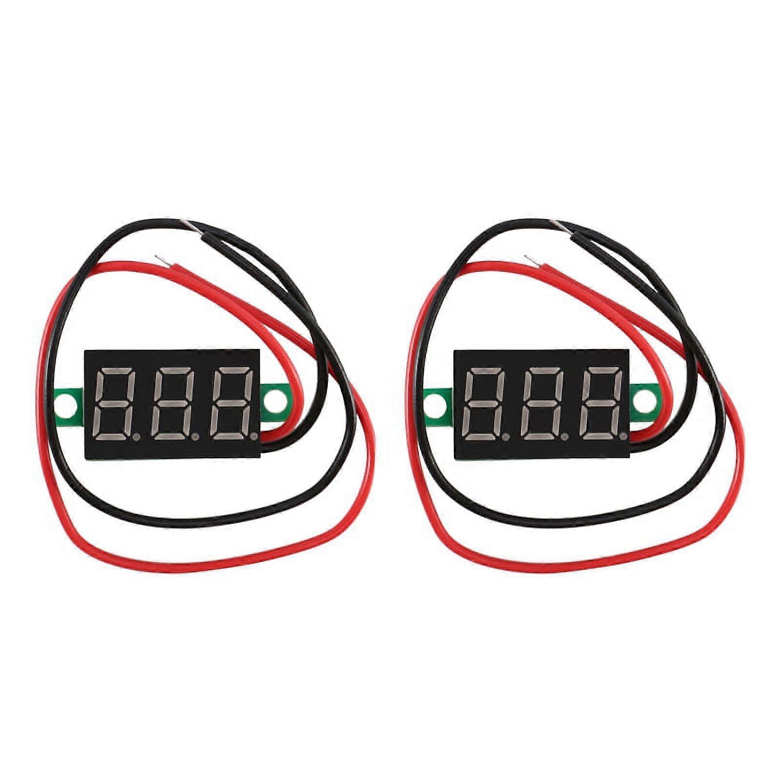 2X Mini Digital Voltmeter LED Voltage Display Panel Meter 3.3-30V Green LED