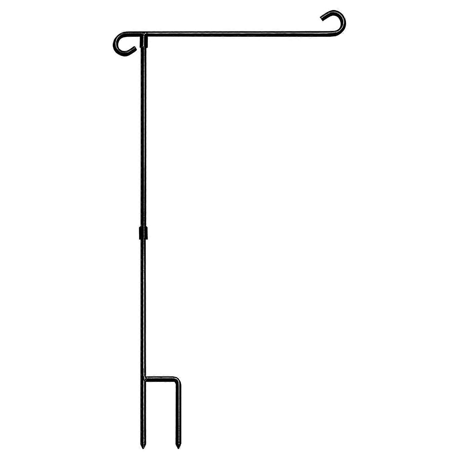 Garden Flag Stand, Yard Flag Pole Small, Wrought Iron Flag Stand with Anti-Wind Clip, Compatible with Banner Flags, Bulk Pole Without Flag
