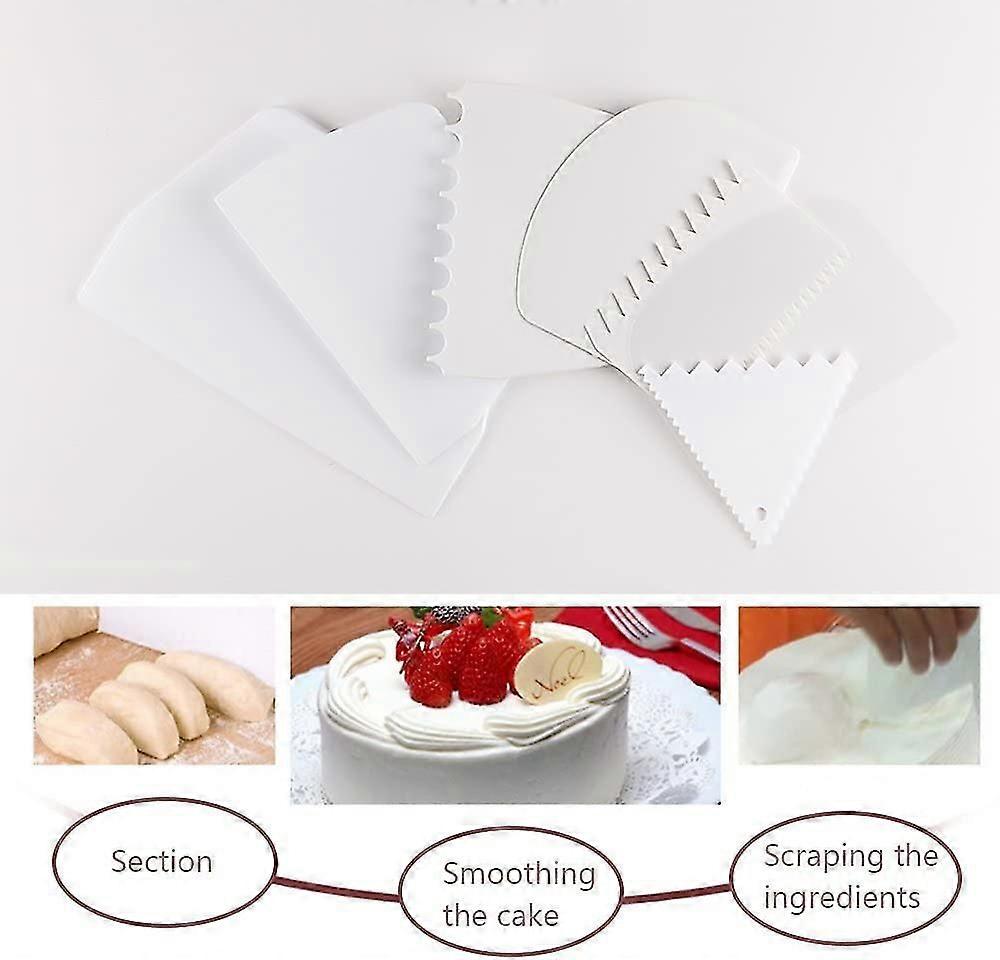 Teenitor Cake Scraper Cake Smoother, 7 Pcs Cake Icing Scraper Cake Smoother Scraper Cutters Smoother Tool