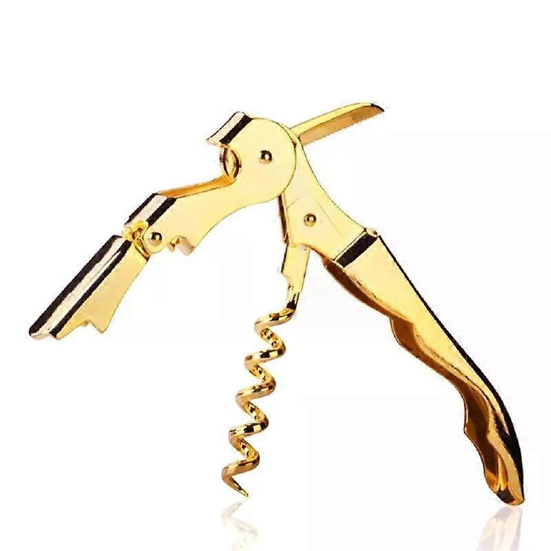 Gold Plated Corkscrew Double Hinge Waiters Wine Key Bottle Opener Party Bottle Opener CLH@8