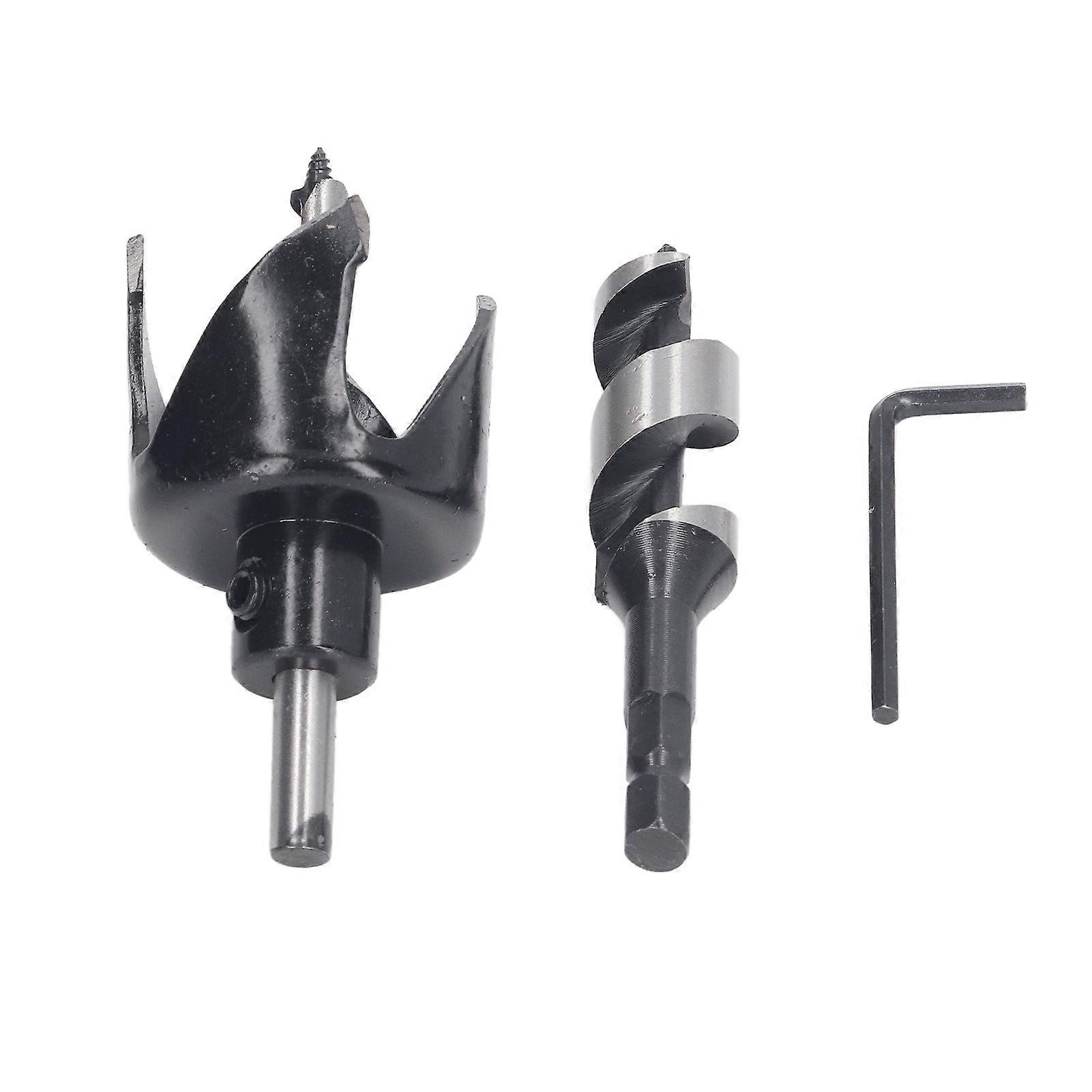 Ball Hole Saw Set 4 Prong Woodworking Drill Bit Reamer Auger Bits for Wood Plastic Plasterboard 