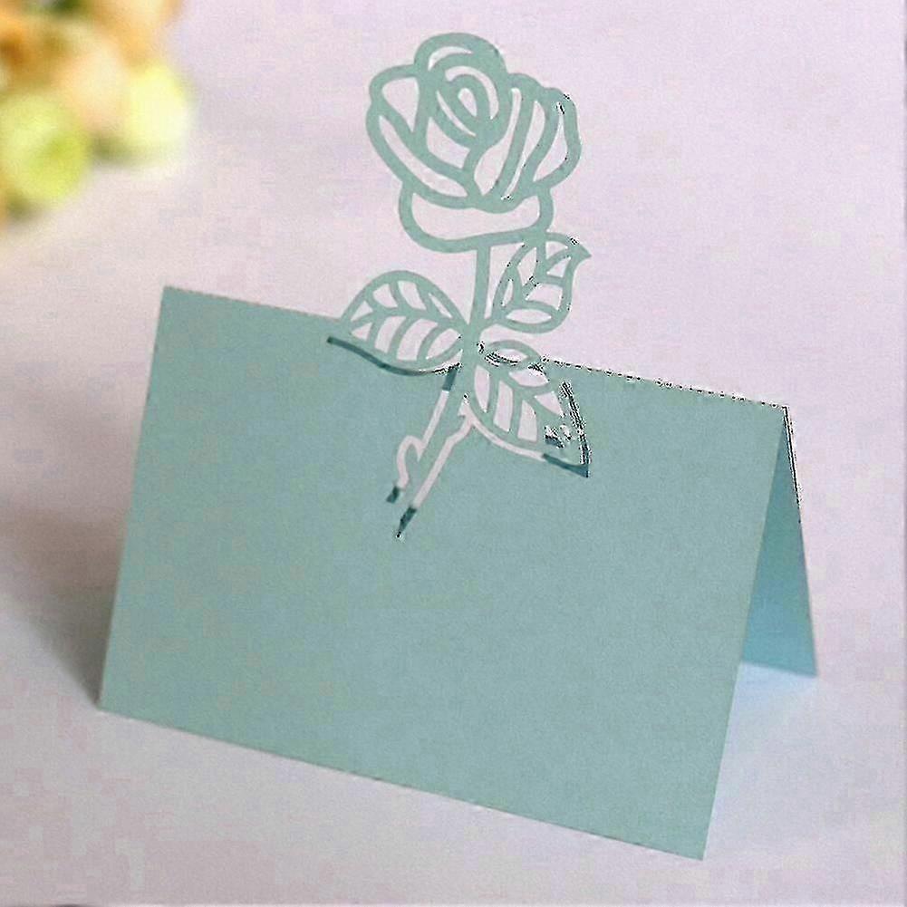 Elegant Hollow Rose Design Place Cards for Weddings and Events, 50 Count Seating Name Tags