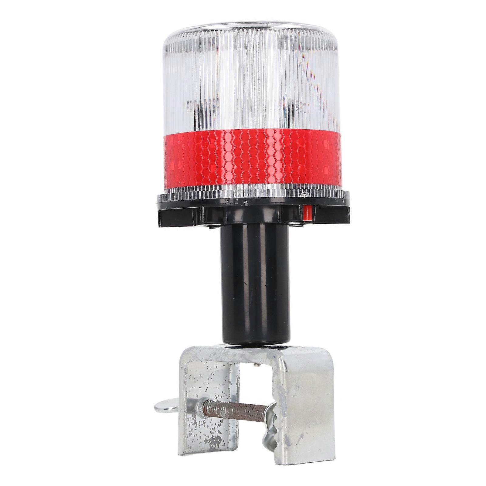 Solar Powered LED Strobe Robust Reflective Waterproof Beacon Warning Light Cone Lamp with Iron Bracket