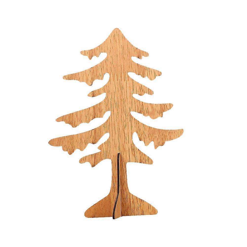 Mini Desktop Wooden DIY Christmas Tree Cross Xmas Tree Home Tabletop Christmas Tree Ornament (Size L)