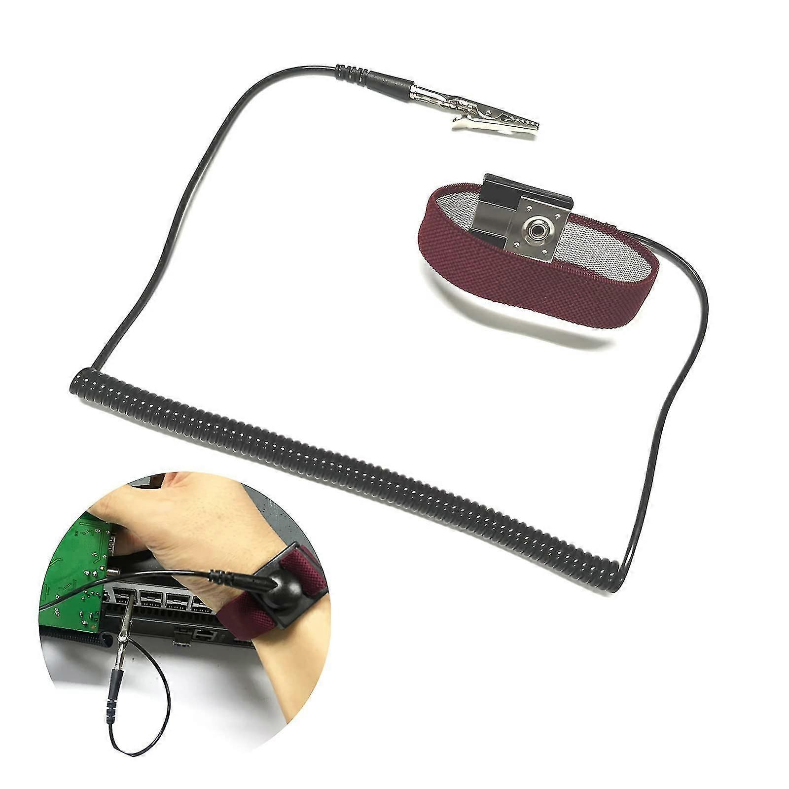 Anti Static Wrist Strap Adjustable Coiled Cord Grounding Esd Anti Static Wristband Components-prevent Build