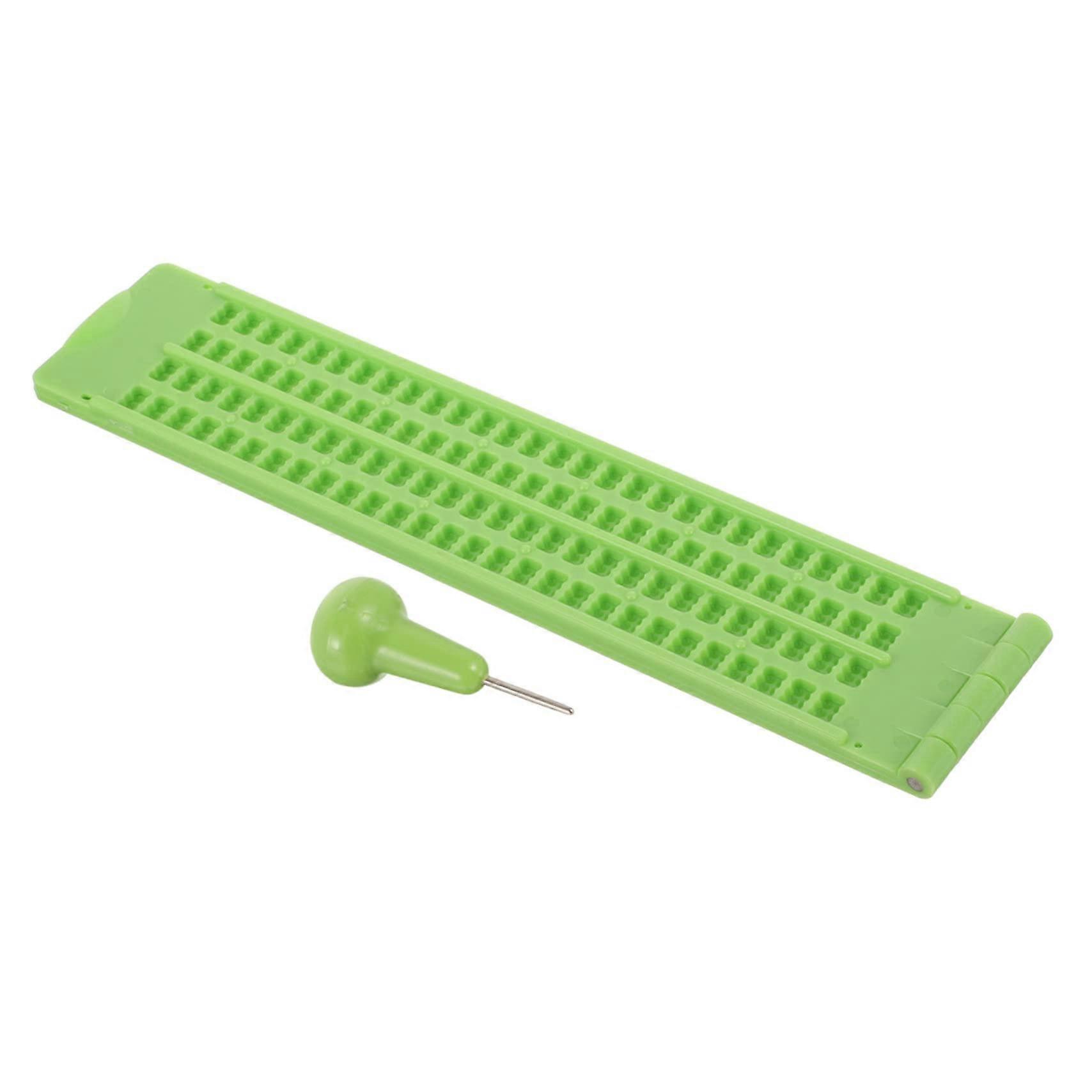 Braille Fingerboard and Stylus Kit Flexible Plastic Braille Writing Board With Rows And Cells Portable Lightweight