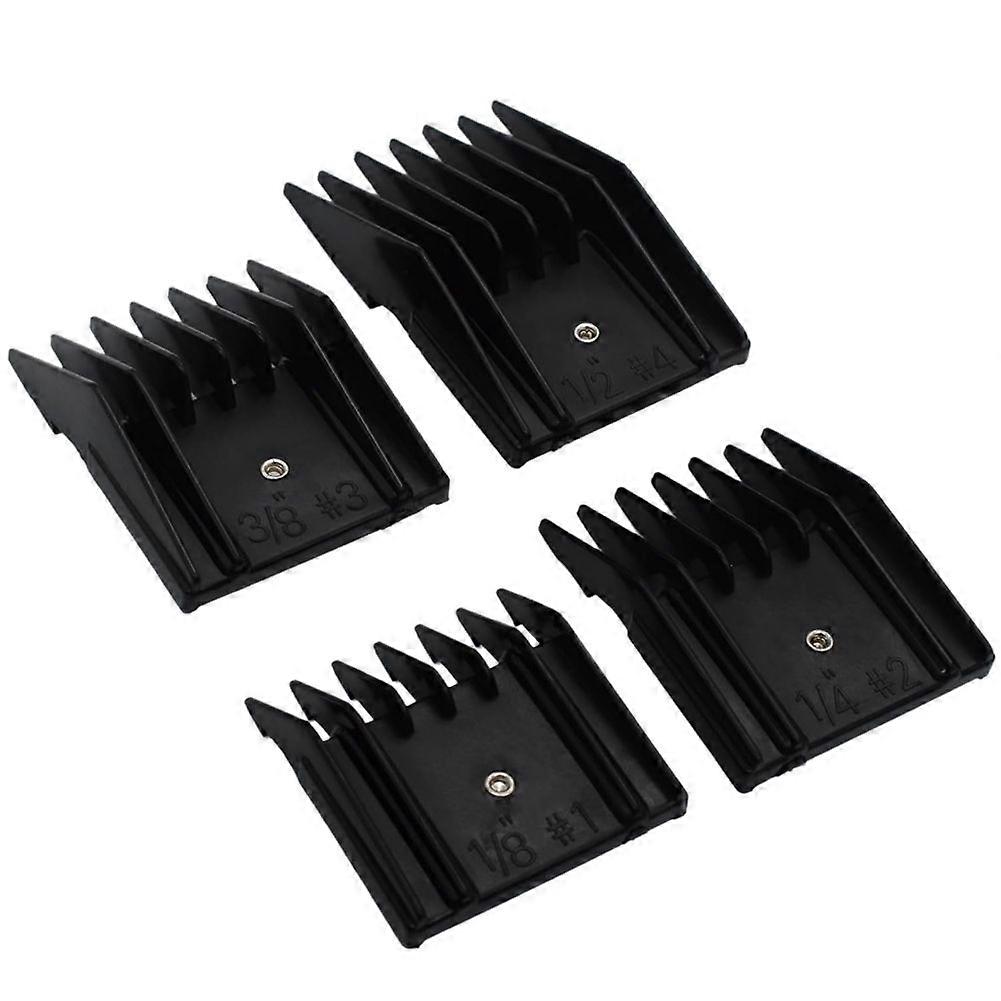 4 Pieces Professional A5 Style Hair Clipper Attachment Guard Guide Cutting Combs Set Compatible Classic Black