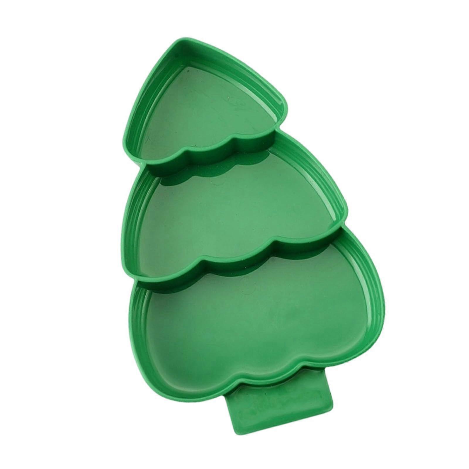 Christmas Tree Compartment Plate Sturdy PP Material, Stackable Dish Organizer for Holiday Party Storage, Easy Cleaning