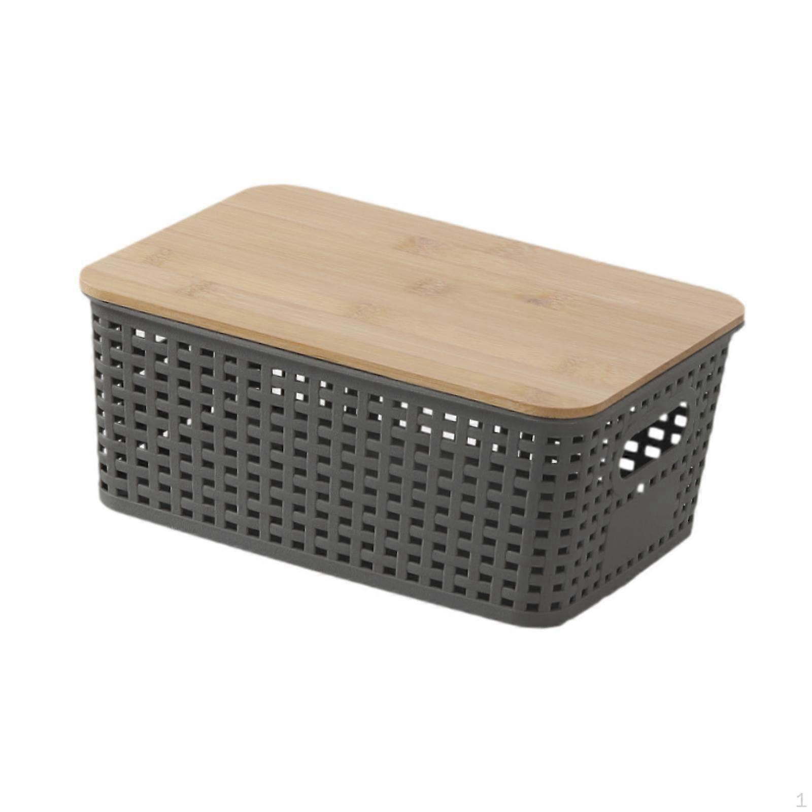 Storage Basket Weave Box Multipurpose Portable for Organizing Container Kitchen Cabinet