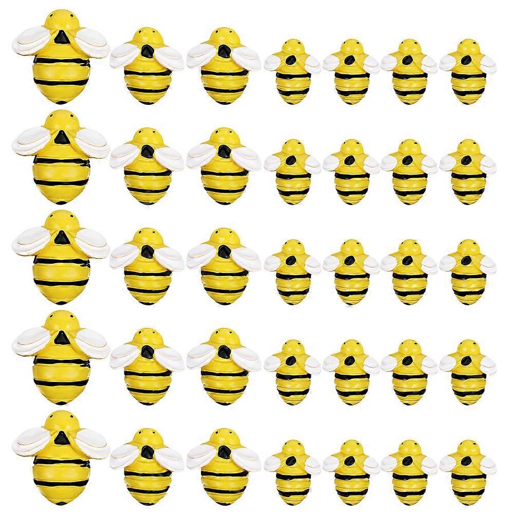 Plastic Bees Small Resin Mini Bee Decoration for Crafts 35Pcs Set