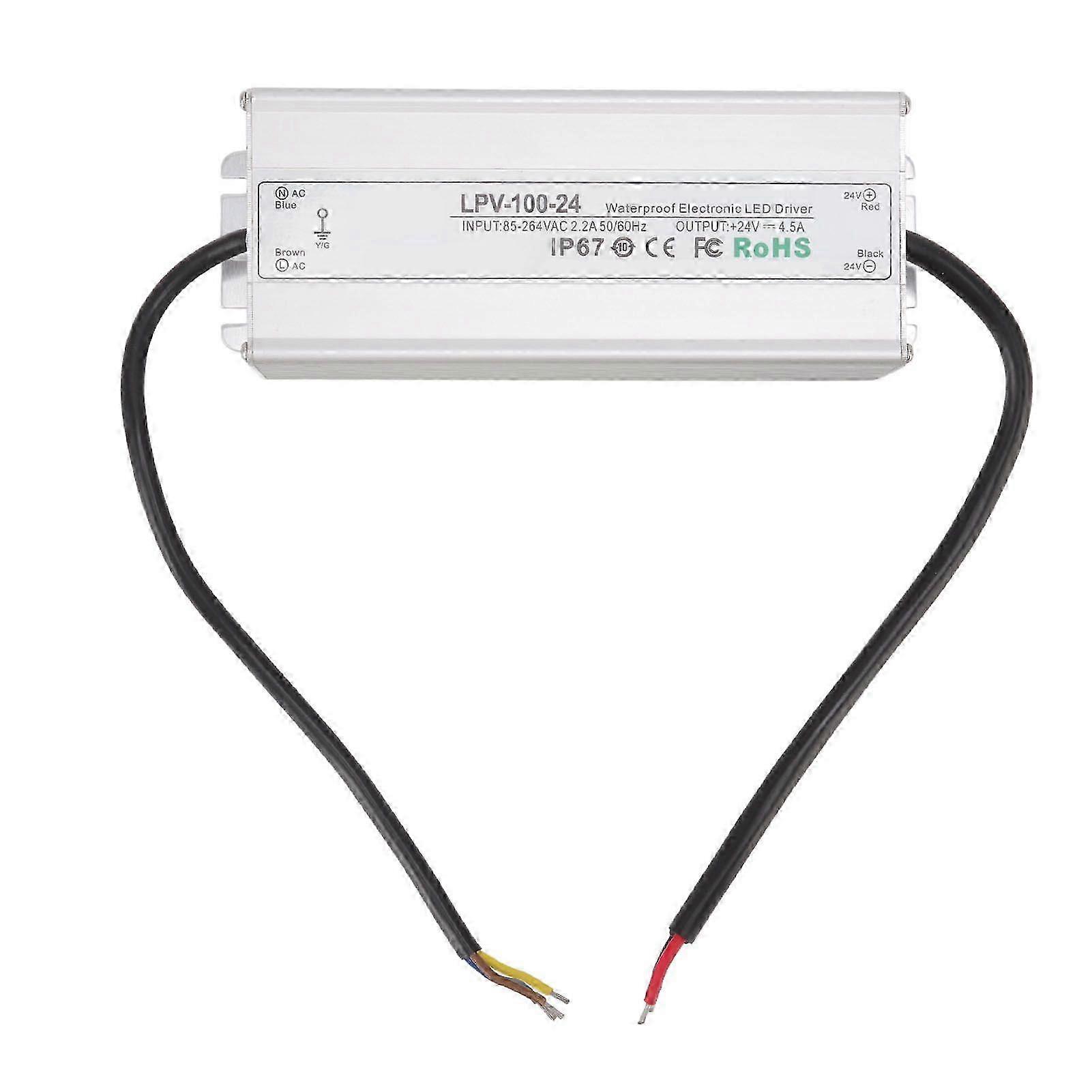 LED Driver Waterproof IP67 Constant Voltage Power Supply Transformer Adapter 100W 24V 4.5AHwy