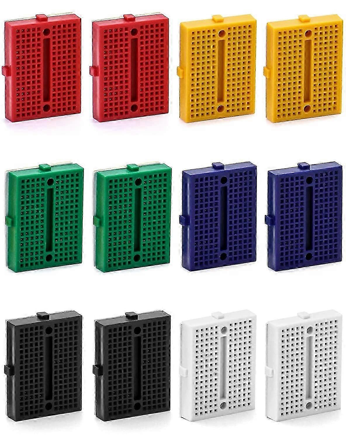 170 Point Mini Breadboard Kit, 12 Pack Tiny Breadboard PCB with Adhesive Backing