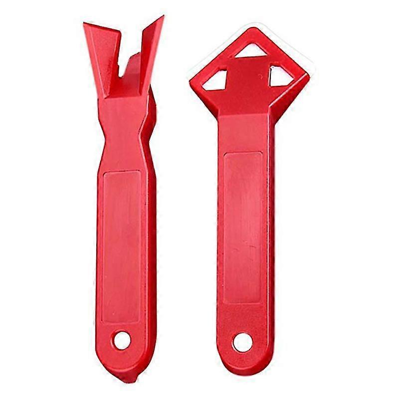 Handmade Mini Tile Cleaner Tools Scraper Surface Glue Residual Shovel Glass(2-piece set, red)