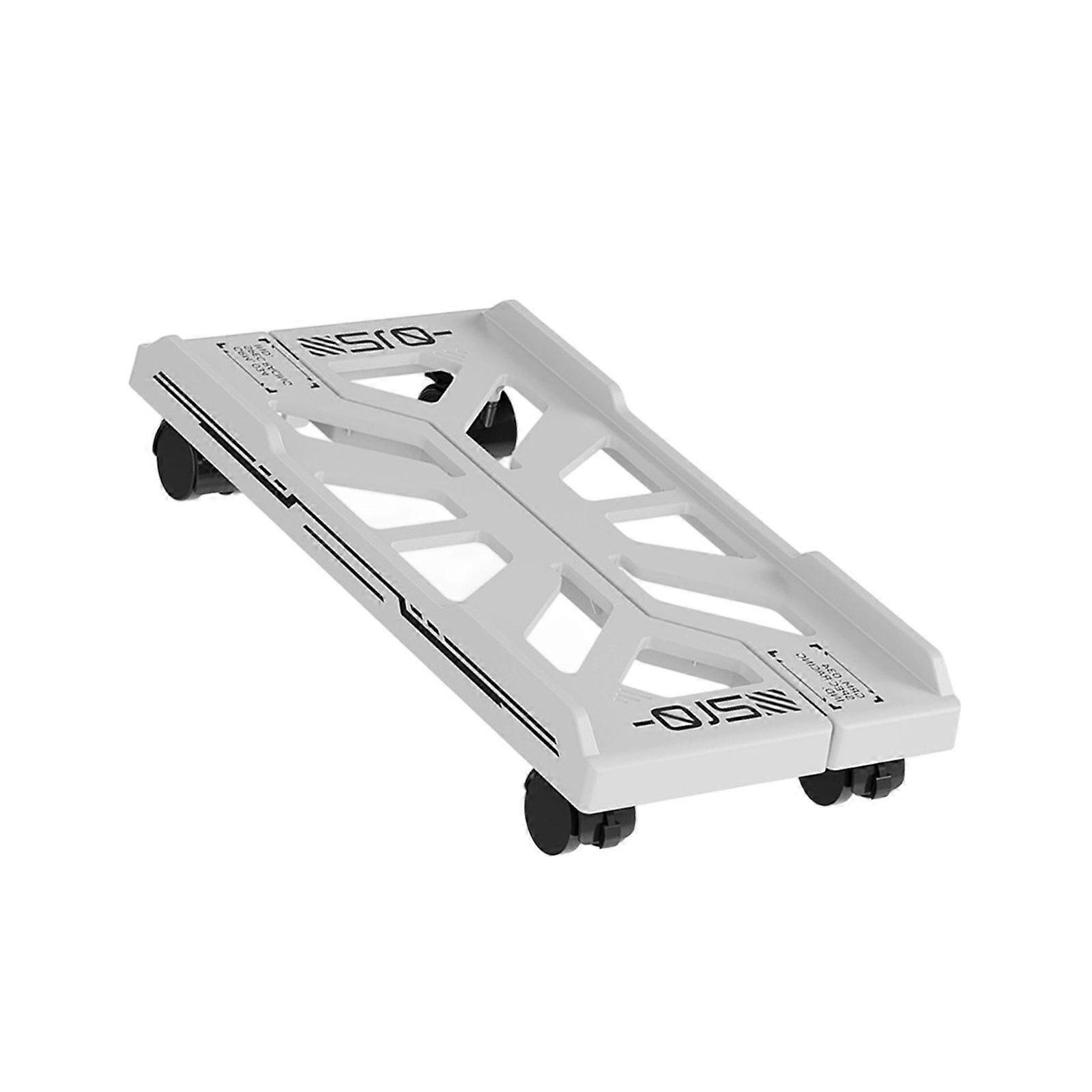 Mobile PC Cart Stand Replacement Computer Tower Metal Rolling Stand Adjustable Mobile CPU Stand with 4 Casters Wheel  White