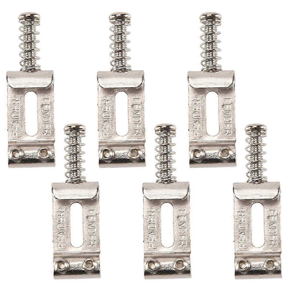 6 Roller Bridge Pull String Code Electric Guitar Saddle Silver