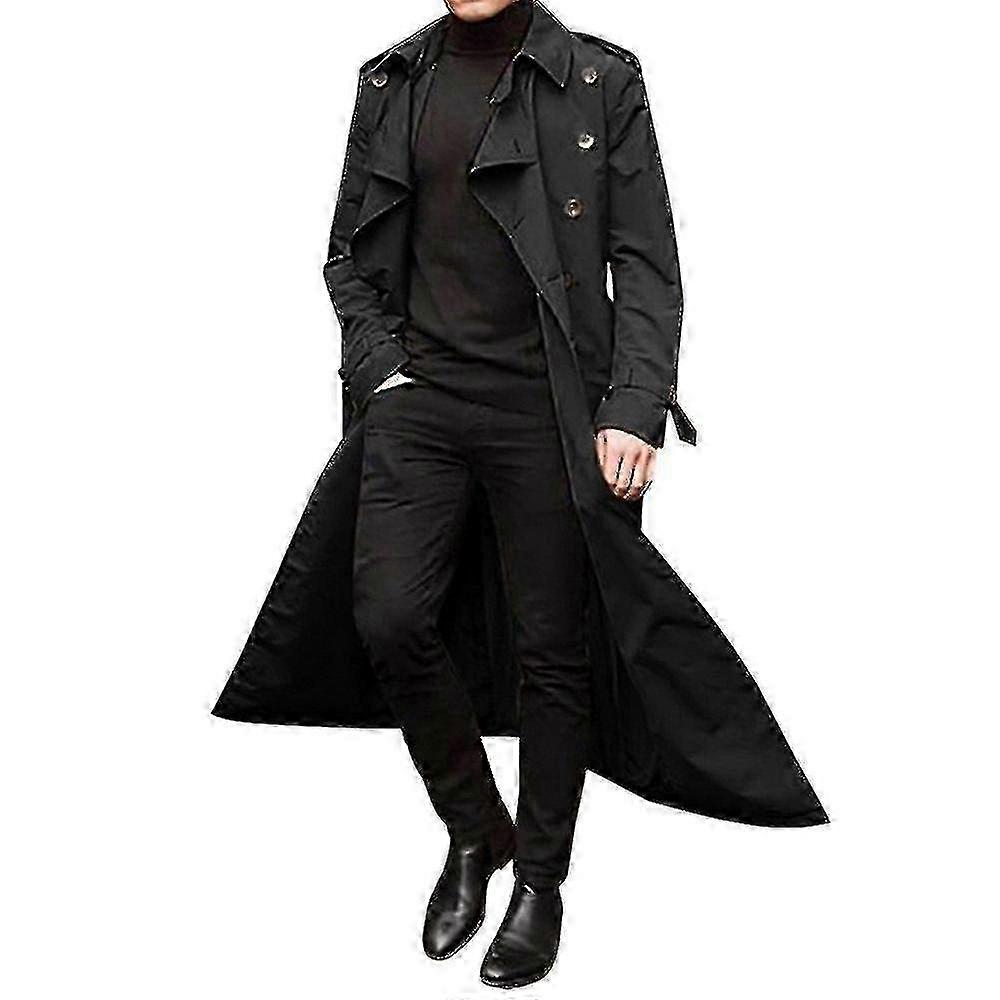 Lapel design trench coat for men in double-breasted cut