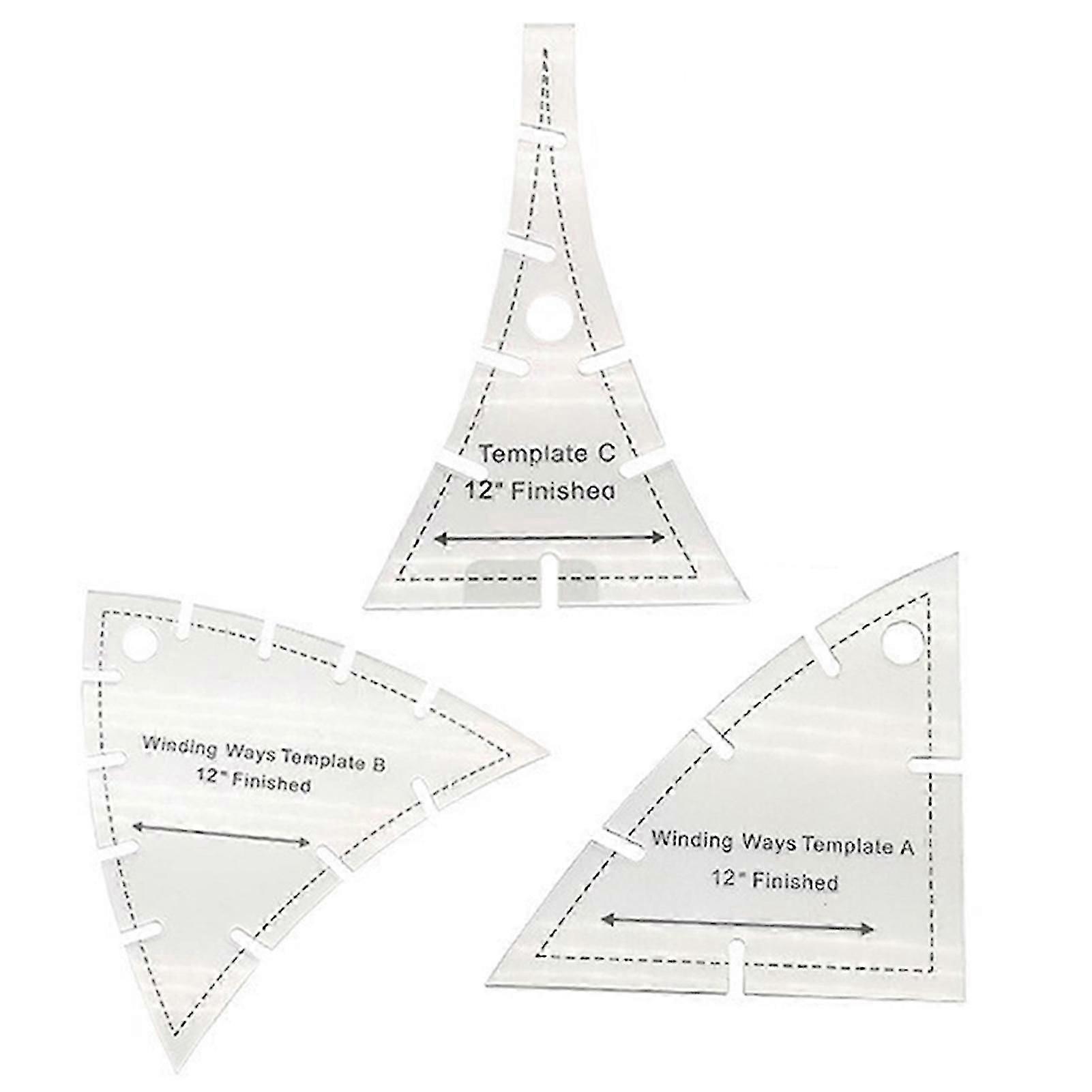 3 buc Winding Ways Template Set Modele de cusut realizate manual Acrilic Instrument DIY pentru iubitorii de cusut