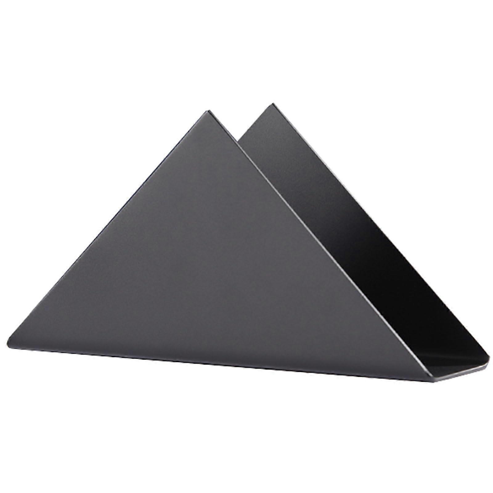 Stainless Steel Napkin Holder with Triangular Design for Restaurant Tabletop, Black