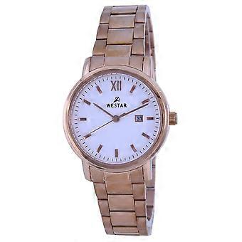 Westar White Dial Rose Goldfarben Edelstahl Quarz 40245 PPN 601 Damenuhr