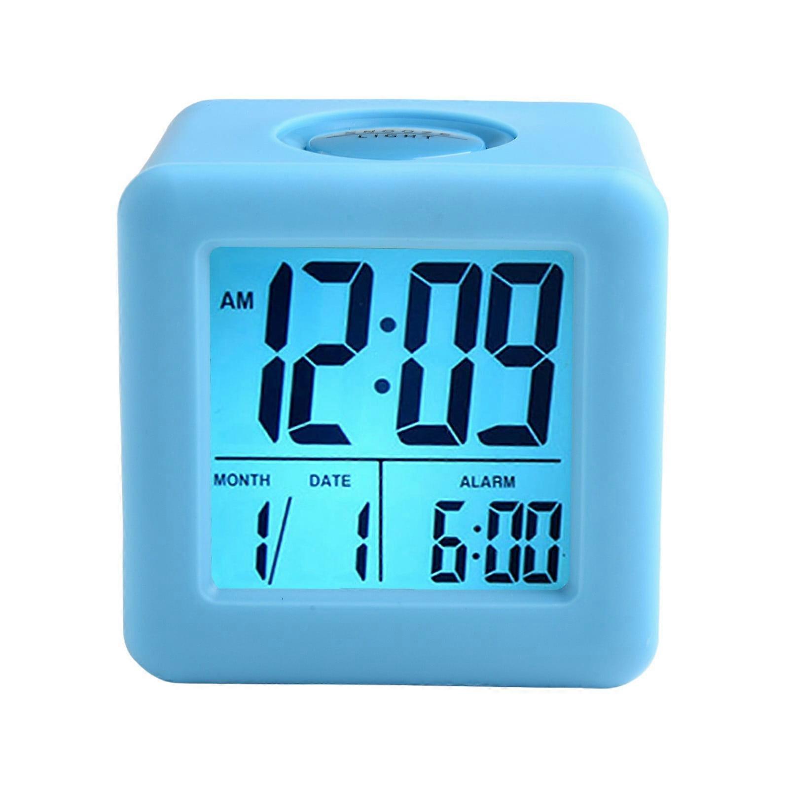 Mosiee Compact Square Digital Alarm Clock with Silicone Protection and Snooze