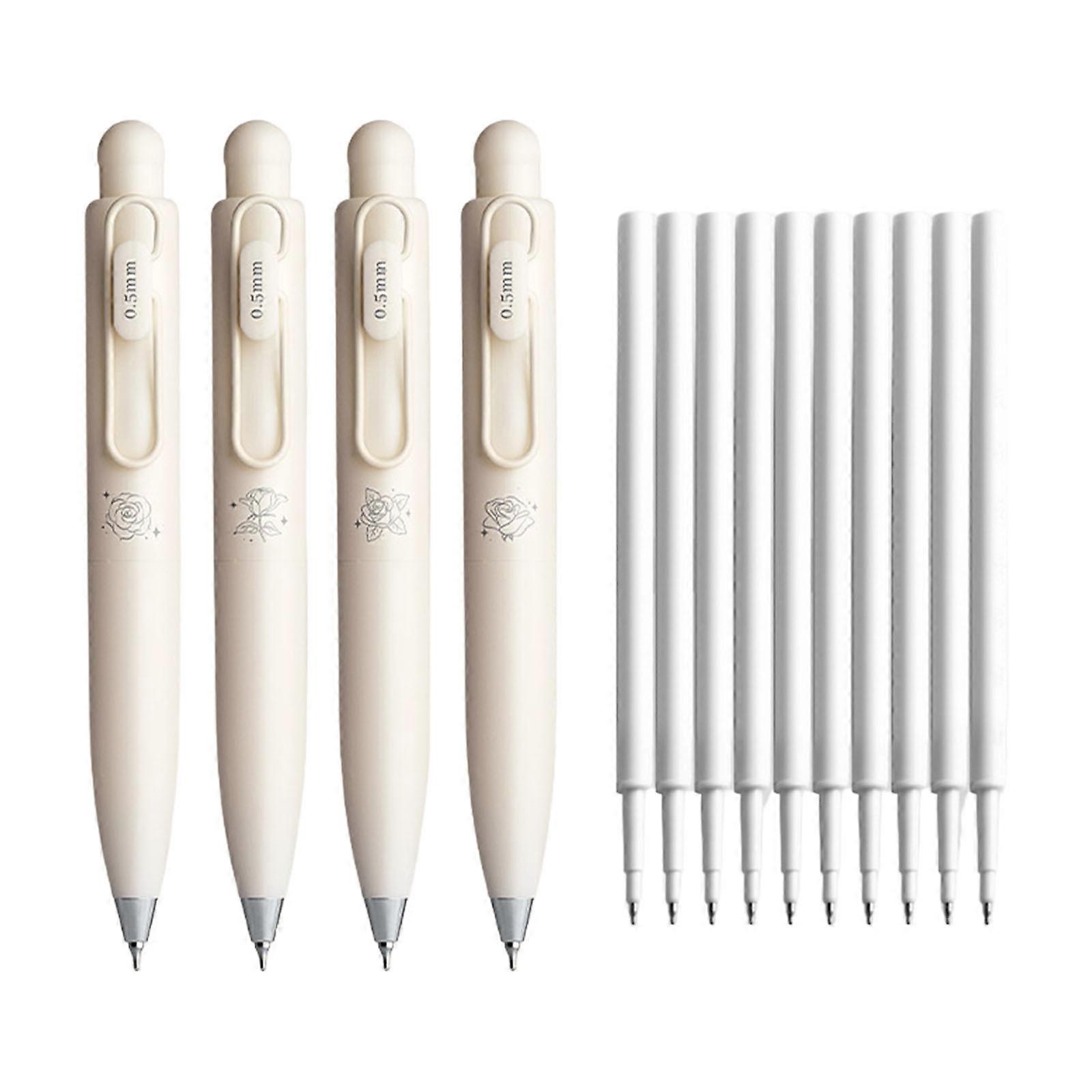 Pack of 4 Pocket Sized Retractable with 10 Refills Quick Drying for Smooth Writing Multicolor